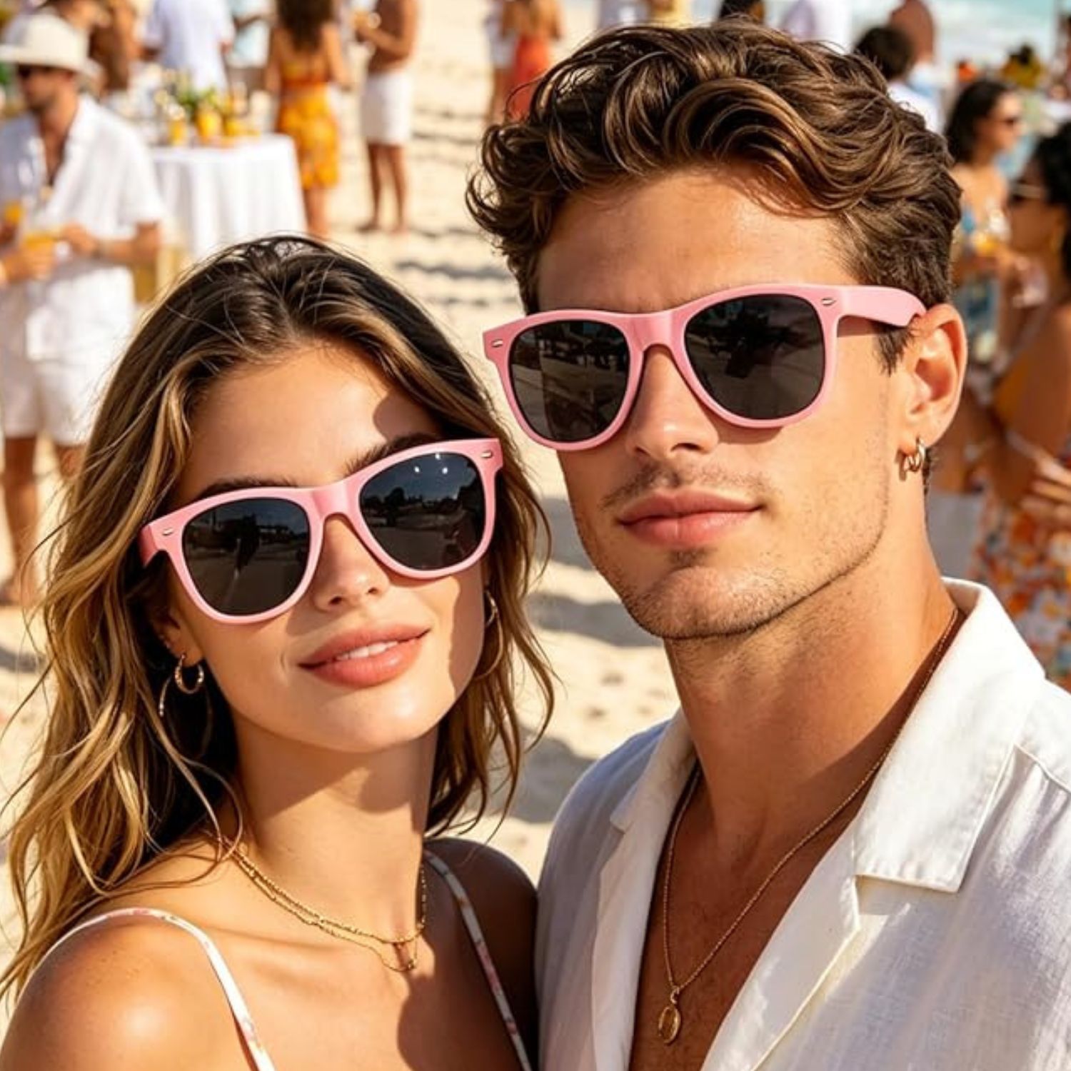 Pink bulk party sunglasses for bachelorette parties and summer events